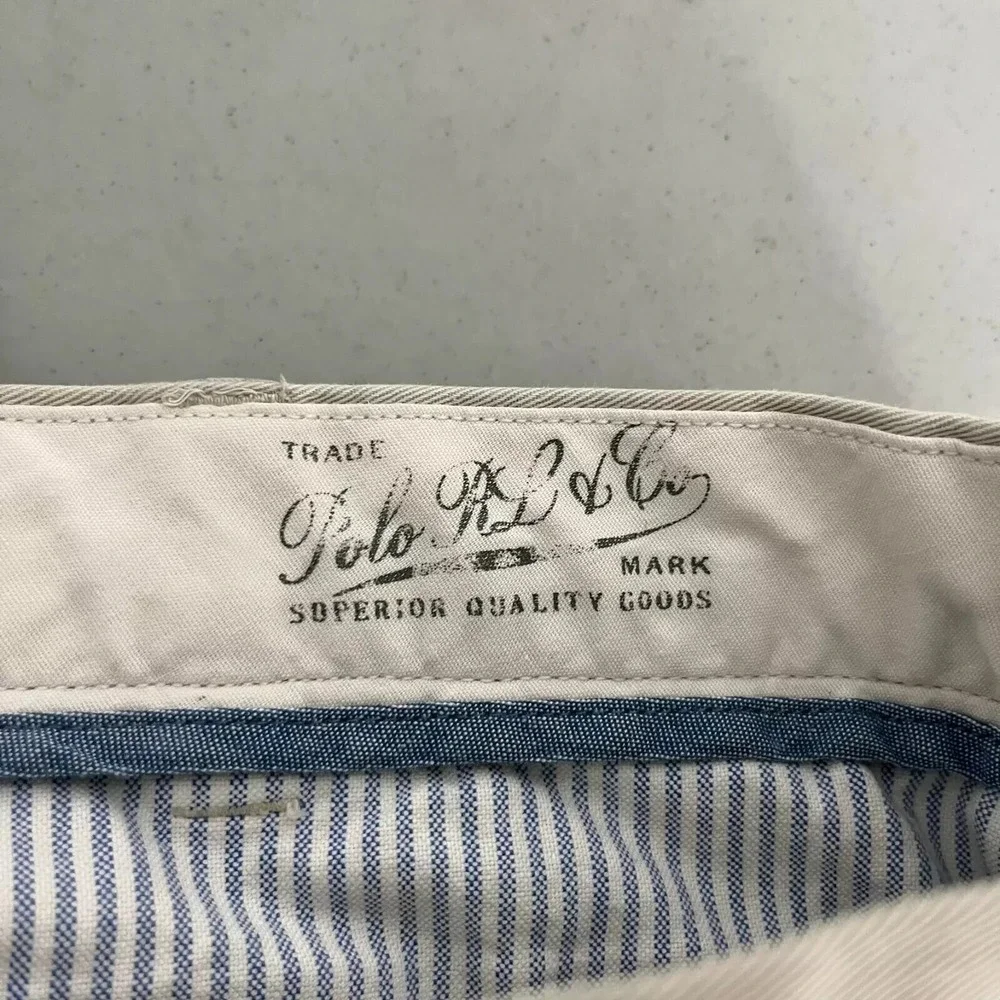 Polo Ralph Lauren Chino Pants Men's Size 36‎ Beige Classic Fit Solid 100% Cotton